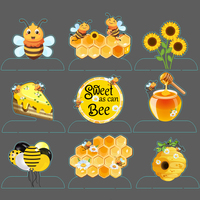 9 pièces, nouveau design, impression recto-verso, décorations de table Sweet As Can Bee, fête de naissance, décorations de baby shower sur le thème des abeilles