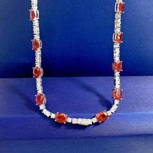 Новинка, полный набор, 2 карата, яйцо в форме 6*8 мм, высокоуглеродистое Алмазное ожерелье, 925 серебряная Роскошная цепочка ключицы 44 см - Product Image 5