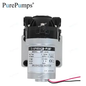 60psi pressure 12v mini type 1.3 gallons per minute food grade Micro BLDC motor diaphragm booster pump