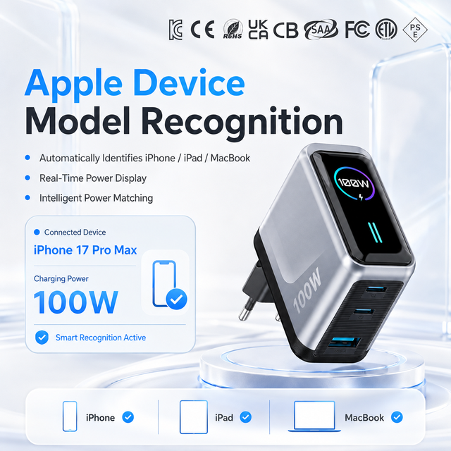 KYT 100W High Power Gan Wall Mobile Charger with Tft Led Display