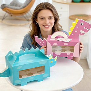 Cajas de Regalo de Papel con Forma de Dinosaurio, Personalizadas, de Alta Calidad, Hechas con Materiales Reciclados, Impresión UV, para Fiestas Infantiles de Dinosaurios - Product Image 3