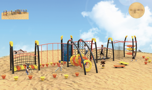 Filet d'escalade et barres de singe pour aire de jeux extérieure pour enfants, structure de jeu jungle <span class=keywords><strong>à</strong></span> vendre - Product Image 3