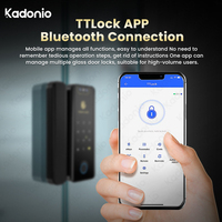 Cerradura Inteligente Kadonio para Puertas de Vidrio con Marco y sin Marco, Acceso por Aplicación TTLock, Control Remoto, Contraseña de Oficina, Reconocimiento Facial
