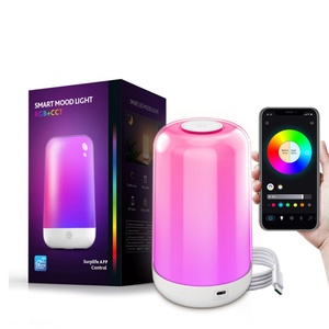 Hot Sales Modern Smart Mood <b>Light</b> RGB+CCT LED Plastic Table Lamp <b>Touch</b> App Control USB Dimmable Bedroom/Living Room/Bedside Use - Product Image 2