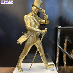 Heißer Verkauf Johnni Walking Man handgemalte Harz Handwerk Figur lebensgroße künstliche Berühmtheit Skulptur Statue - Product Image 6