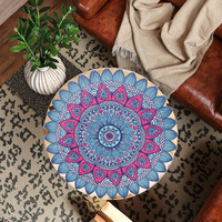 Sous-verres en céramique absorbant l'eau Mandala de haute qualité écologique de 3mm d'épaisseur avec support de fil noir pour tapis de table et tampons