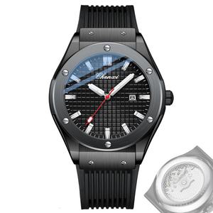 Montre en alliage de mode personnalisée à succès, mon logo, quartz, acier inoxydable, résistante à l'eau 3BAR, calendrier transparent, silicone pour homme - Product Image 2