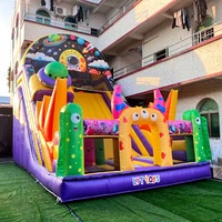 Perosotan Air Tiup Raksasa dengan Kolam PVC, Perosotan Komersial untuk Anak-anak dan Dewasa, Peralatan Taman Bermain Air Luar Ruangan