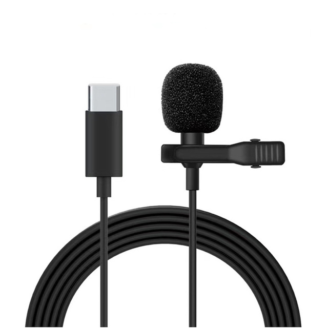 Professional Hidden Lapel Lavalier Clip-on Type-C Wired Microphone for Android Smartphone Mic
