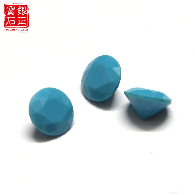 Groothandel Losse Ronde Vorm Turquoise Losse Synthetische Nano Blue Gemstone