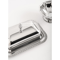 Boîte à beurre créative en acier inoxydable de luxe classique européen et américain avec couvercle pour la cuisine, les fêtes et le rangement du pain