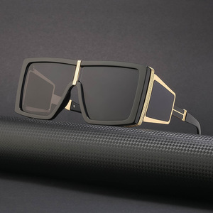 Gafas de Sol Unisex ZS107F Estilo Steampunk con Protección UV400, Montura Cuadrada de Cobertura Total, Lentes de Sol Modernas para Hombre y Mujer - Product Image 2