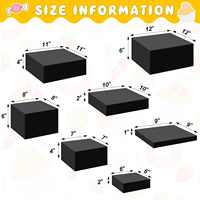 Ensemble de 7 supports de buffet carrés en acrylique (6 et 12 pouces) - Présentoir décoratif noir pour traiteur et tables de desserts
