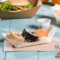 Plateaux de service en bois naturel de 17 cm de diamètre pour fruits de mer, pour restaurants, cafés et buffets d'hôtels