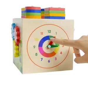 Caja de juguete multifuncional de madera para niños, juguete educativo de Educación Temprana, juego de entrenamiento de coordinación mano-ojo