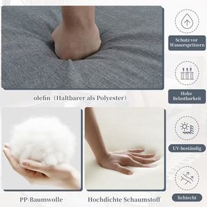 أثاث حديقة فاخر حديث من AJUNION ، مجموعة حديقة علوي ذات تأثير خشبي من الفولاذ المجلفن ، أثاث حبل فناء - Product Image 4