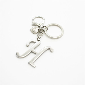 Thời Trang Keychain Vàng Bạc Đen Thép Không Gỉ Ban Đầu Thư A-Z Key <span class=keywords><strong>Ring</strong></span> Keyring Móc Chìa Khóa Cá Nhân Túi Quyến <span class=keywords><strong>R</strong></span>ũ - Product Image 5