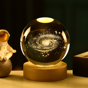 Diseño creativo Art Deco <span class=keywords><strong>3D</strong></span> bola de cristal de galaxia tallada luminosa decoración del hogar manualidades con luz nocturna Idea de regalo - Product Image 4