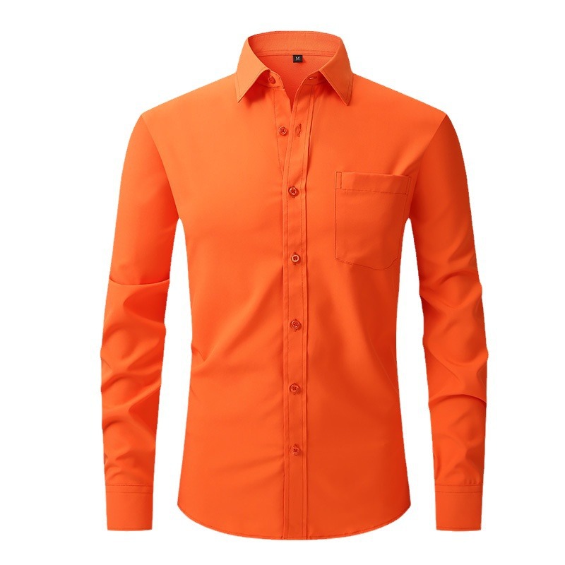 Men's Dress Shirts - Solid Long Sleeve, Stretch, Wrinkle-free