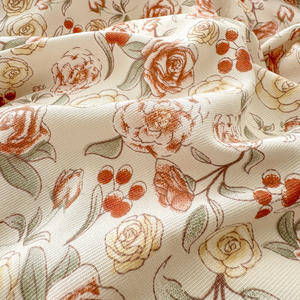 A-class Knitted Cotton Washed <strong>Double</strong>-layer Yarn Four Piece Set <strong>Small</strong> Floral Duvet Cover Bed Sheet <strong>Small</strong> Fresh Three Piece Set - Product Image 2