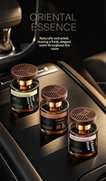 Diffuseur de parfum pour voiture de style zen oriental, diffuseur d'arômes automobile à couvercle en bois sculpté, parfum de thé longue durée