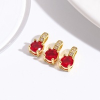 Pendentif rond géométrique brillant et coloré en zircon, design populaire, avec CZ rouge et blanc, pour bracelet, collier, accessoires de bijoux DIY