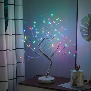 led peri ışık ağacı lamba Suppliers-Parlak 108 LED Firefly Bonsai ağaç ışıkları uzaktan kumanda peri ruhu ağacı lambası ile 7 aydınlatma modları parti atmosfer aydınlatma