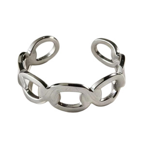 Mode européenne et américaine, bague minimaliste en acier titane style Instagram avec placage or 18 carats, design géométrique irrégulier - Product Image 5