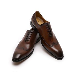 Black Casual Genuine Leather Pointed Toe Oxford Shoes Formal for <b>Men</b> - Product Image 6