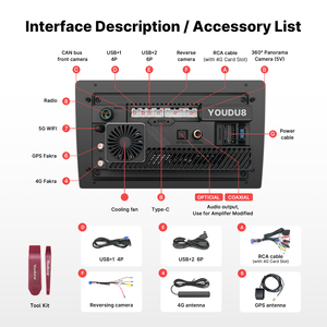 Youducar 9.5" 10.36" Android Car Radio for <strong>Player</strong> Navigation Head Unit 2K Resolution Wireless CarPlay DSP Universal Fit 1 Year - Product Image 2