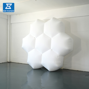Modèle de nuage gonflable blanc hexagone moderne personnalisé éclairage à LED kiosque gonflable sur le toit pour la décoration - Product Image 5