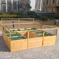 Jardinière de légumes en bois de cèdre naturel lit de jardin carré surélevé extérieur pour cultiver vos propres produits