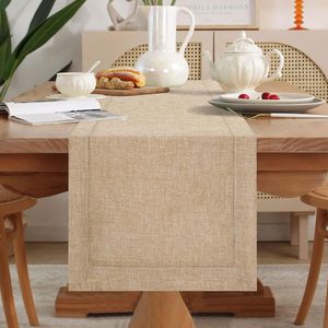 Wholesale Basic Linen Style <strong>Table</strong> <strong>Runner</strong> Rustic Farmhouse <strong>Grey</strong> <strong>Table</strong> <strong>Runners</strong> 72 Inches Long Everyday Polyester <strong>Table</strong> <strong>Runner</strong> - Product Image 1