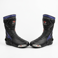 Bottes de moto mi-mollet en cuir véritable avec fermeture éclair, semelle extérieure en caoutchouc, légères, respirantes, utilisables en toutes saisons, unisexes, pour hommes et femmes