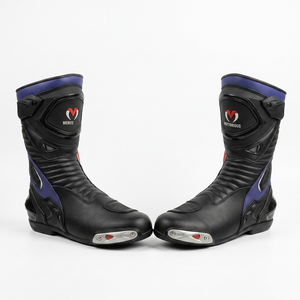 Botas de moto a media pantorrilla de cuero genuino con cierre de cremallera, suela de goma, para uso en todas las estaciones, unisex, para hombre y mujer. - Product Image 5