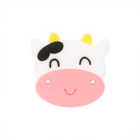 Bouchons d'aiguilles en silicone mignons motif vache, simples, portables et durables, protecteurs de pointe pour projets de tricot