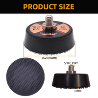 Support de ponçage VIBRATITE 2 pouces, filetage 5/16-24T, crochet et boucle de 16 mm d'épaisseur, pour polissage
