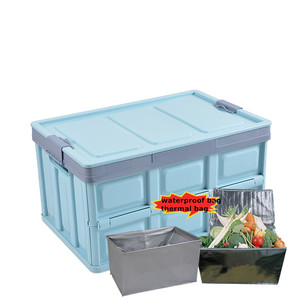 Boîtes pliables en plastique, de 30l/55l, pour rangement, peut organiser ses affaires dans la voiture - Product Image 4
