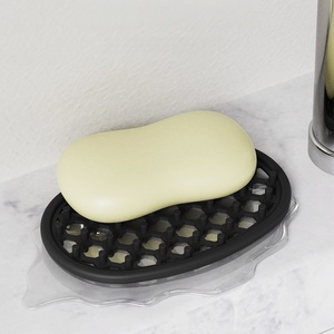 Porte-savon antidérapant en silicone avec trous <span class=keywords><strong>de</strong></span> drainage pour lavabo <span class=keywords><strong>de</strong></span> salle <span class=keywords><strong>de</strong></span> bain et comptoir <span class=keywords><strong>de</strong></span> cuisine, support auto-drainant pour économiser le savon - Product Image 4