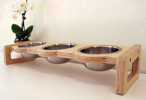 ODM OEM Eco-Friendly Automatic Triple <b>Bowl</b> Feeder Wooden Feeding Station with <b>Stainless</b> <b>Steel</b> Travel <b>Bowls</b> for Cats and <b>Dogs</b> - Product Image 2