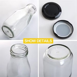 L Wholesale Sale Transparent Glass <strong>Milk</strong> Bottles Various Sizes <strong>200ml</strong> 250ml 300ml 500ml 1000ml Screw Shape Tequila Cork - Product Image 3