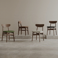 Chaise de salle à manger moderne en bois massif avec siège rembourré, chaise de salle à manger nordique en noyer, chaise de cuisine contemporaine pour restaurant