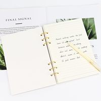 Carnet à couverture rigide durable à feuilles mobiles - Journal à anneaux métalliques pour l'école et le bureau