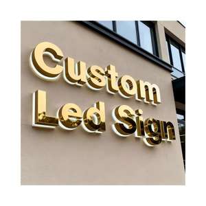 High Quality Indoor Luxury Custom Salon logo <b>Light</b> Sign Custom External Wall logo Design Signage 3D Led Letter Business Sign - Product Image 1
