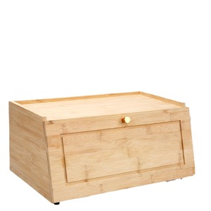 Boîte à pain en bambou, tiroir de rangement en bois avec poignée, anti-poussière, multi-usages, pour le bureau, couleur bois naturel - Product Image 5