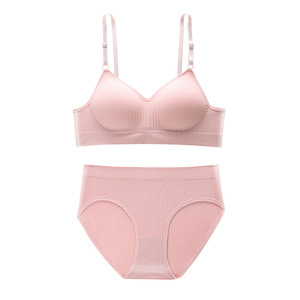 Ensemble soutien-gorge push-up et culotte sans couture pour <span class=keywords><strong>femme</strong></span>, sans armatures, prix abordable - Product Image 3