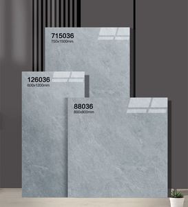 <span class=keywords><strong>Piastrelle</strong></span> in Ceramica Effetto Marmo Grigio 60x120cm per Soggiorno, Finitura Lucida, Motivo Quadrato, Ottimo Prezzo - Product Image 3