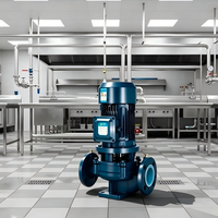 Pompe de surpression verticale en ligne en acier inoxydable 1-5,5 CV, raccord à bride, contrôle entièrement automatique pour l'alimentation en eau industrielle