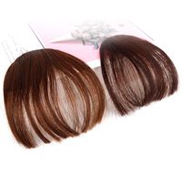 Vente en gros de franges en cheveux synthétiques avec favoris, fausses franges fines et légères pour femmes