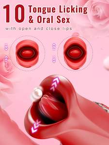 Zunge Rose Sexspielzeug Realistische <span class=keywords><strong>Dildo</strong></span> vibratoren,, Klitoris <span class=keywords><strong>vibrator</strong></span> mit lecken Nippel Kitzler Stimulator Adult Sexspielzeug - Product Image 5